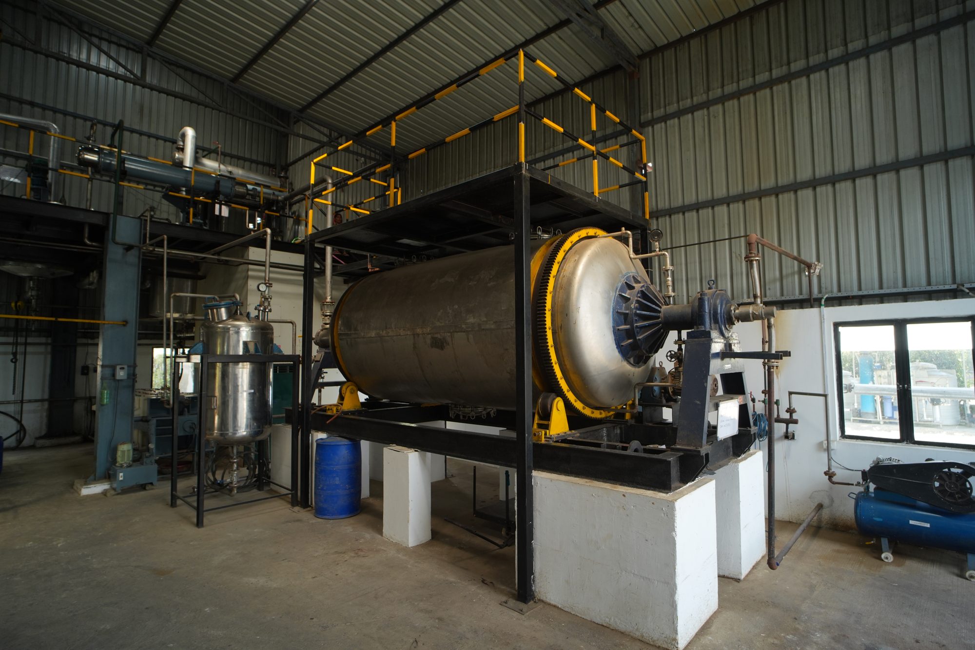 Rotary vacuum drying equipment at the Crushed Leaf Organics facility