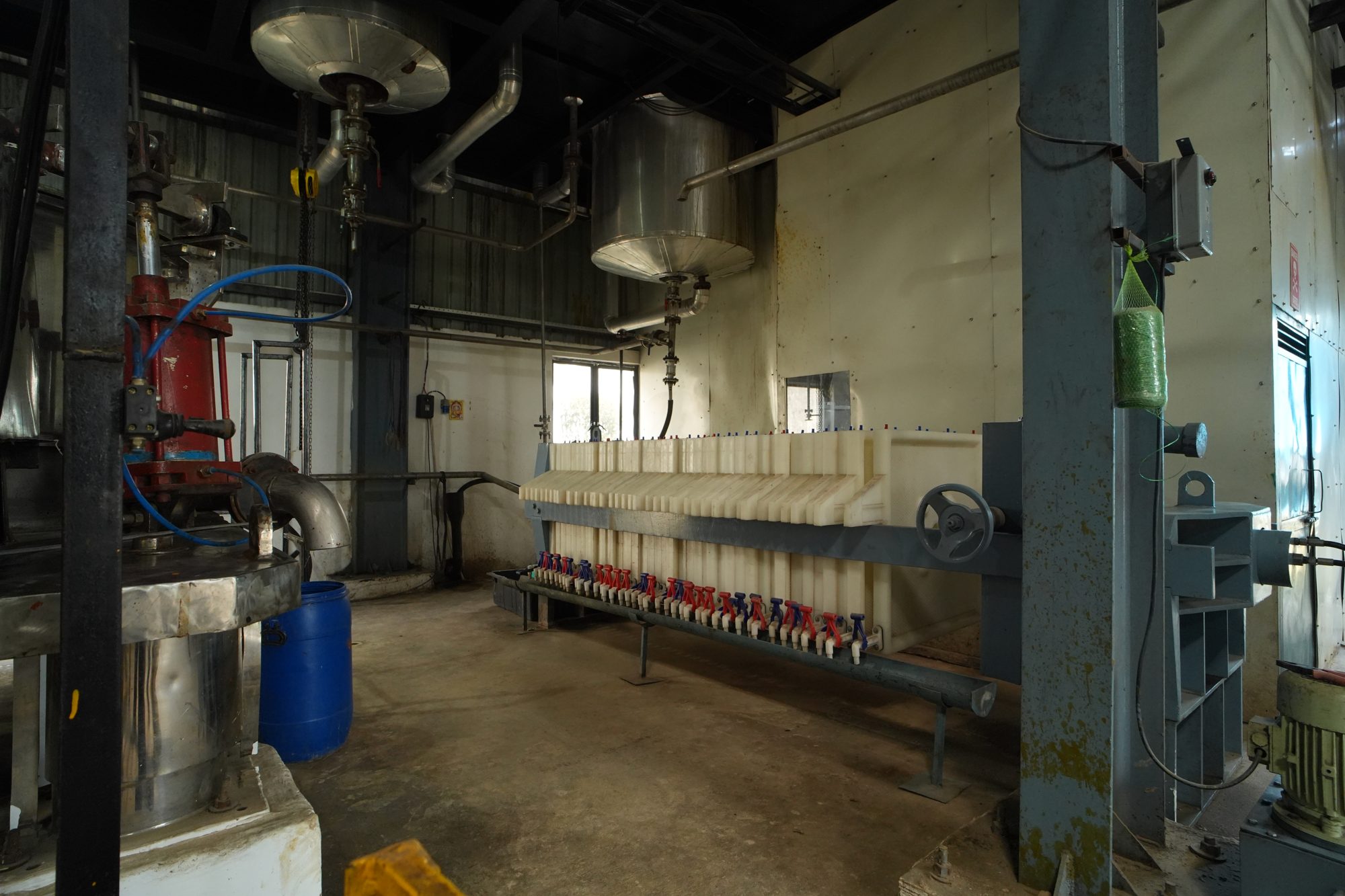 Filter press used in production at Crushed Leaf Organics