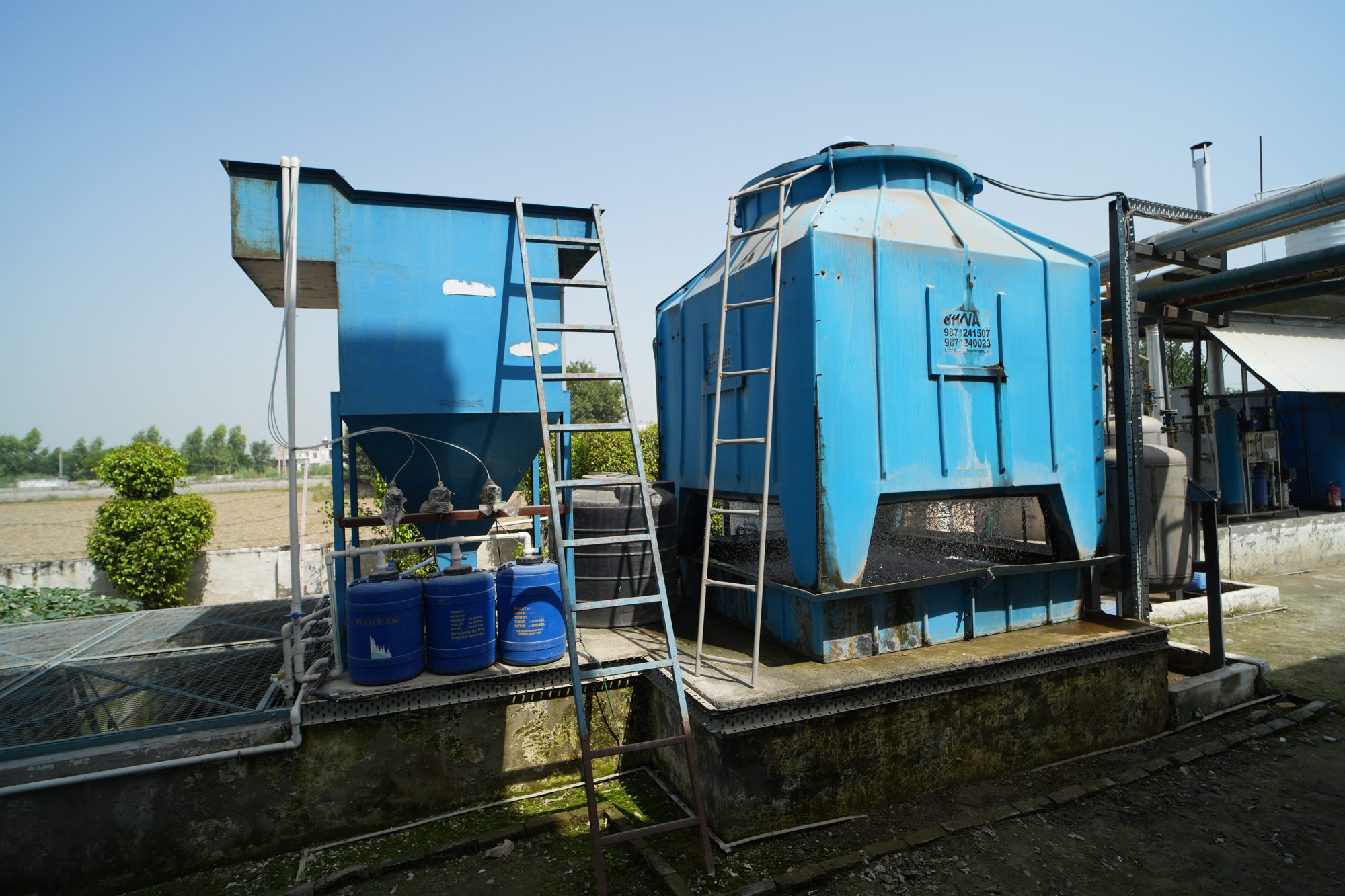 Utility equipment outside the production hall